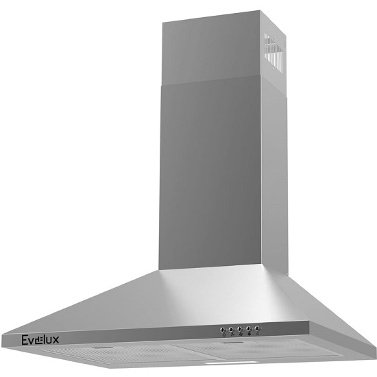 Купольная вытяжка Evelux Favorite 60 X, 60 см, 3 скорости, производительность 750 м3/ч, кнопочное управление, цвет нержавеющая сталь