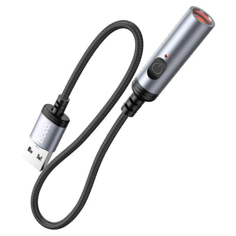 Прикуриватель, USB HOCO, UA30, серебряный 3