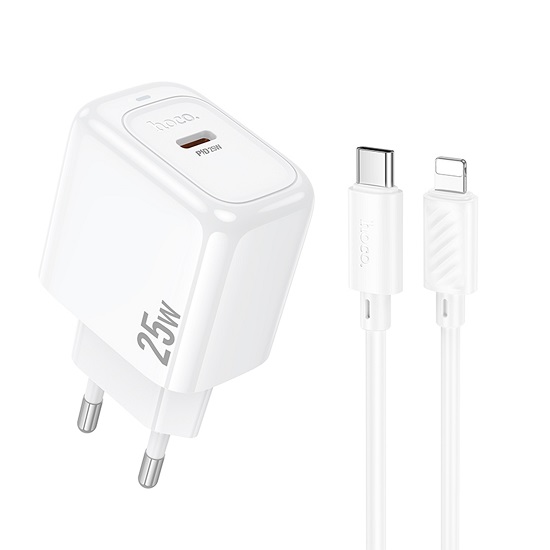 Сетевое ЗУ 1Type-C HOCO CS53A белый, Lightning-Type-C, 25W