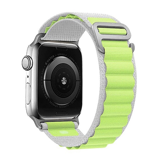 Ремешок ApW27 Alpine Loop для Apple Watch 42/44/45/49 mm текстиль (white/light green)