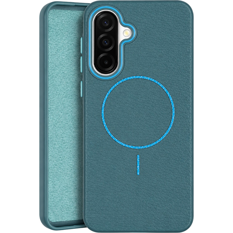 Задняя накладка ZIBELINO MagSafe ECO-Leather для Samsung Galaxy A36 (морская волна)
