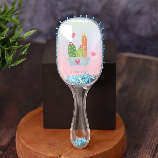 Расческа "Sequins cactus", pink-blue 2