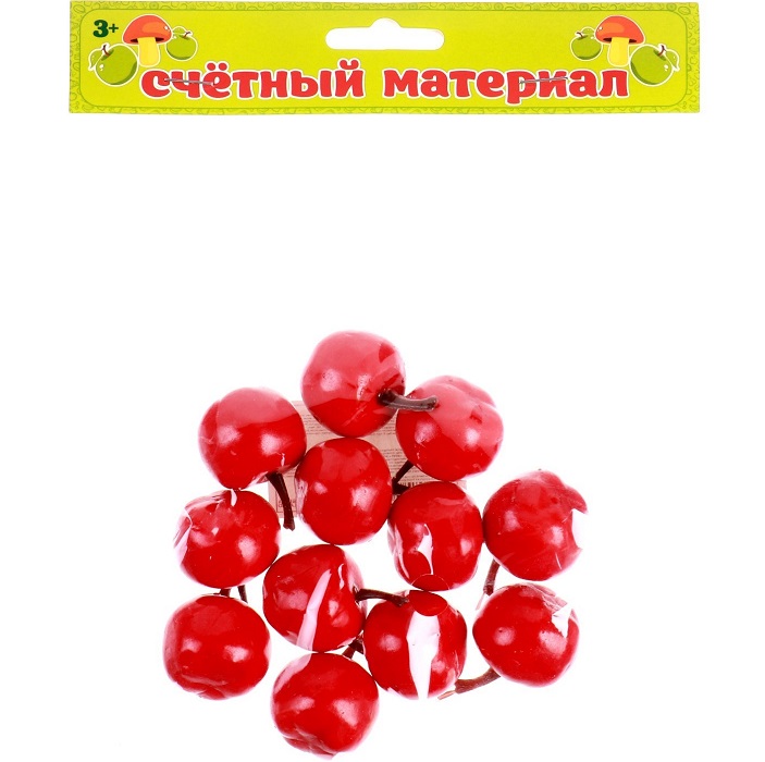 Счётный набор «Красные яблочки», 12 шт., яблоко: 3,5×3 см 2502736