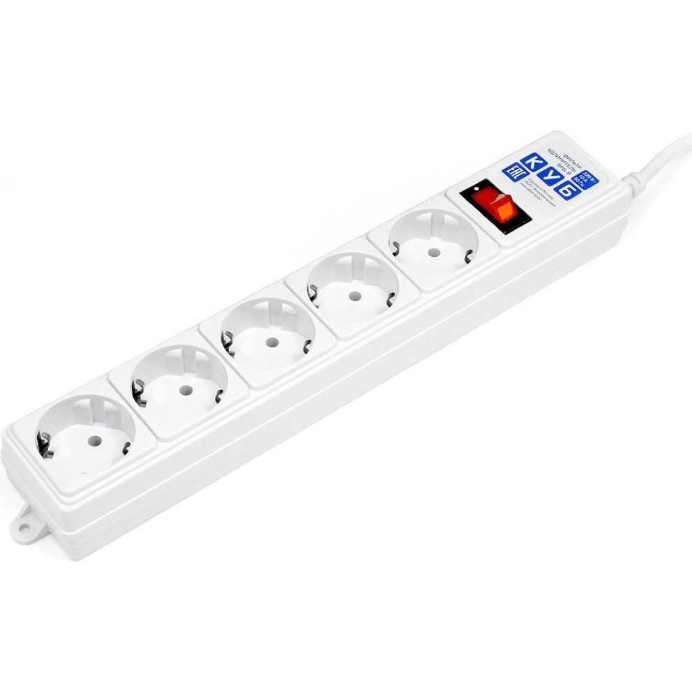 Сетевой фильтр  5.0м POWERCUBE SPG-B-15-WHITE, 5 розеток, белый (коробка)