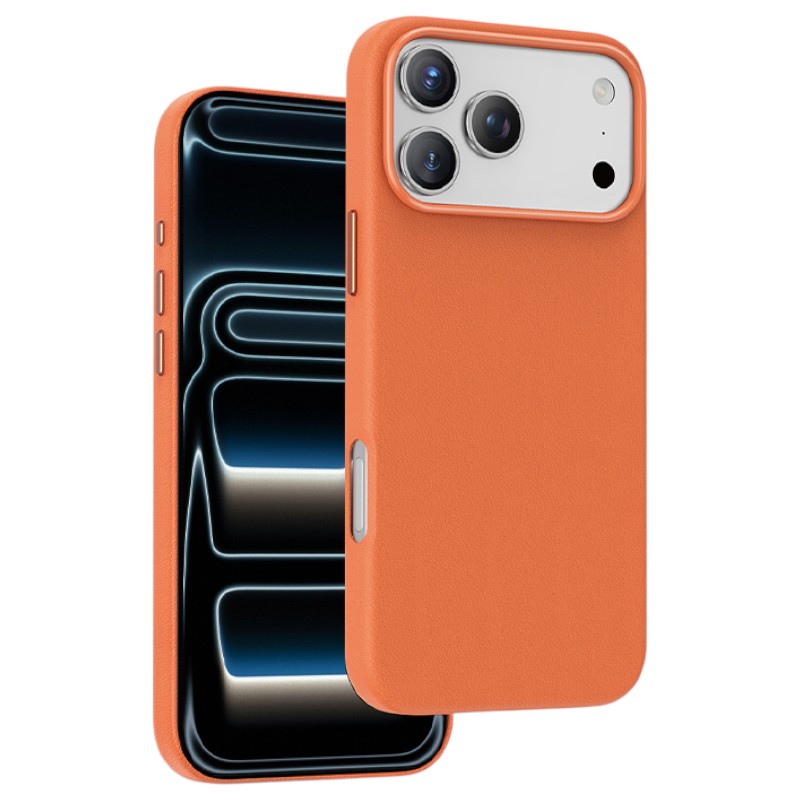 Задняя накладка KEEPHONE PEEKABOO LEATHER MAGSAFE CASE для iPhone 17 PRO (ORANGE)