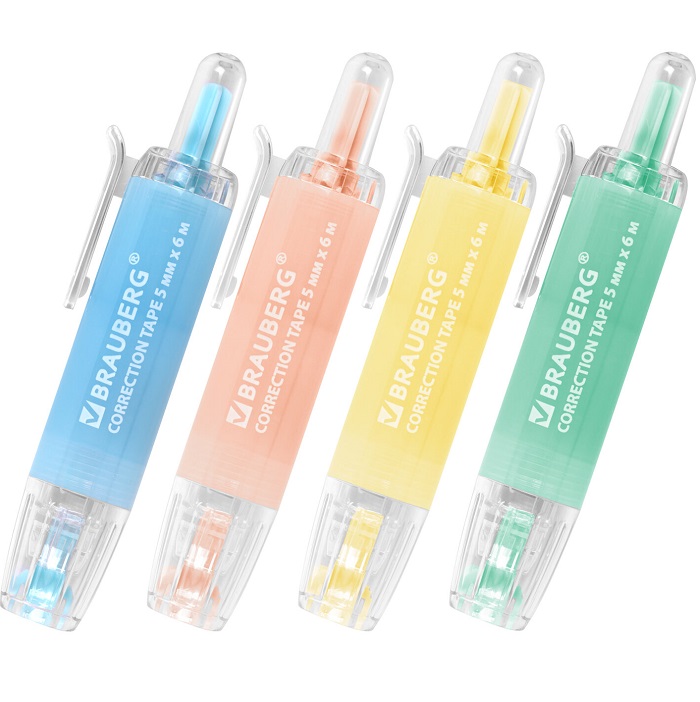 Корректирующая лента  BRAUBERG PASTEL 360,  5 мм х 6 м,МИКС 272662