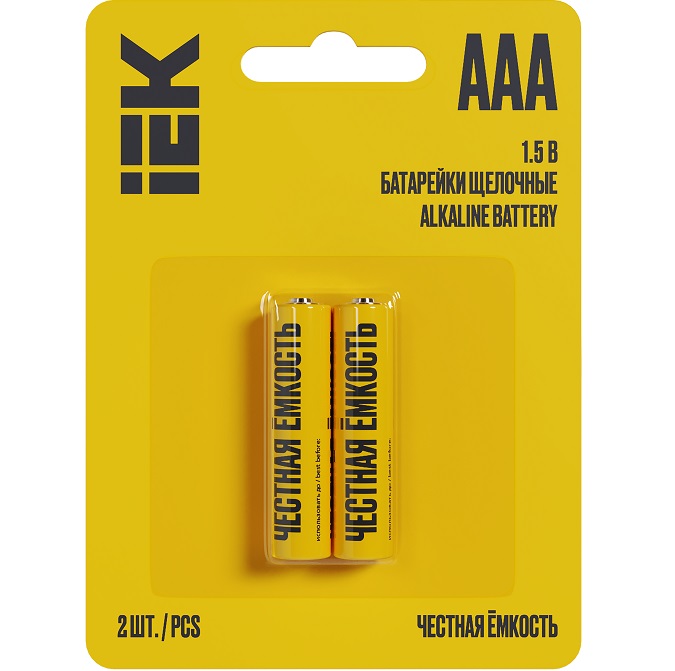 Элемент питания IEK LR03 Alkaline Optima BL-2 (2/24/480)