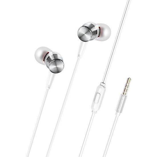 Наушники BOROFONE BM52, Revering wired, серебряный