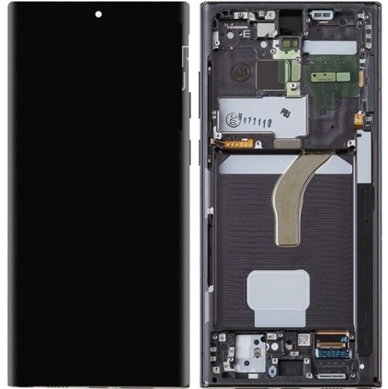 Дисплей для Samsung Galaxy S22 Ultra SM-S908 в рамке (черный) 100%