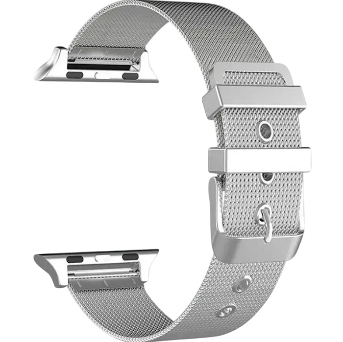 Металлический ремешок МОБИЛИС 42/44/45/49mm серебро, Миланская петля, _new замок