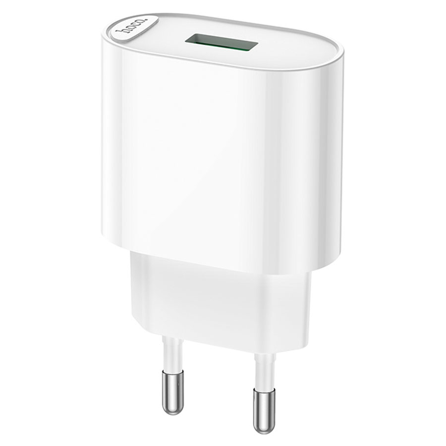 Сетевое ЗУ 1USB HOCO C109A Fighter, QC3.0, белый,18W
