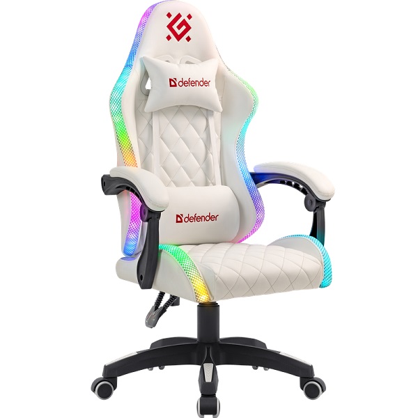 Кресло игровое Defender Energy RGB Белый