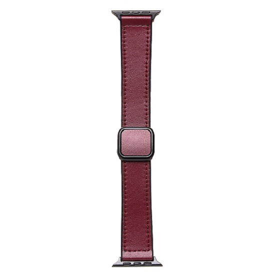 Ремешок ApW38 Square buckle для Apple Watch 42/44/45/49 mm экокожа (wine red)