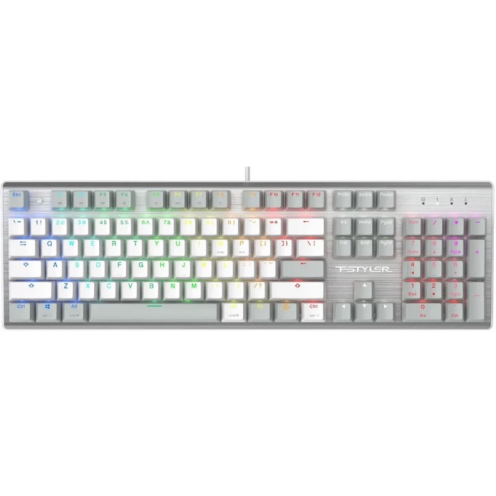 Клавиатура A4TECH Fstyler FS100 Neon, серый/белый