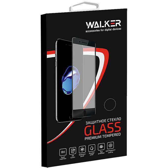 Противоударное стекло 5D/11D WALKER для iPhone 16 черное