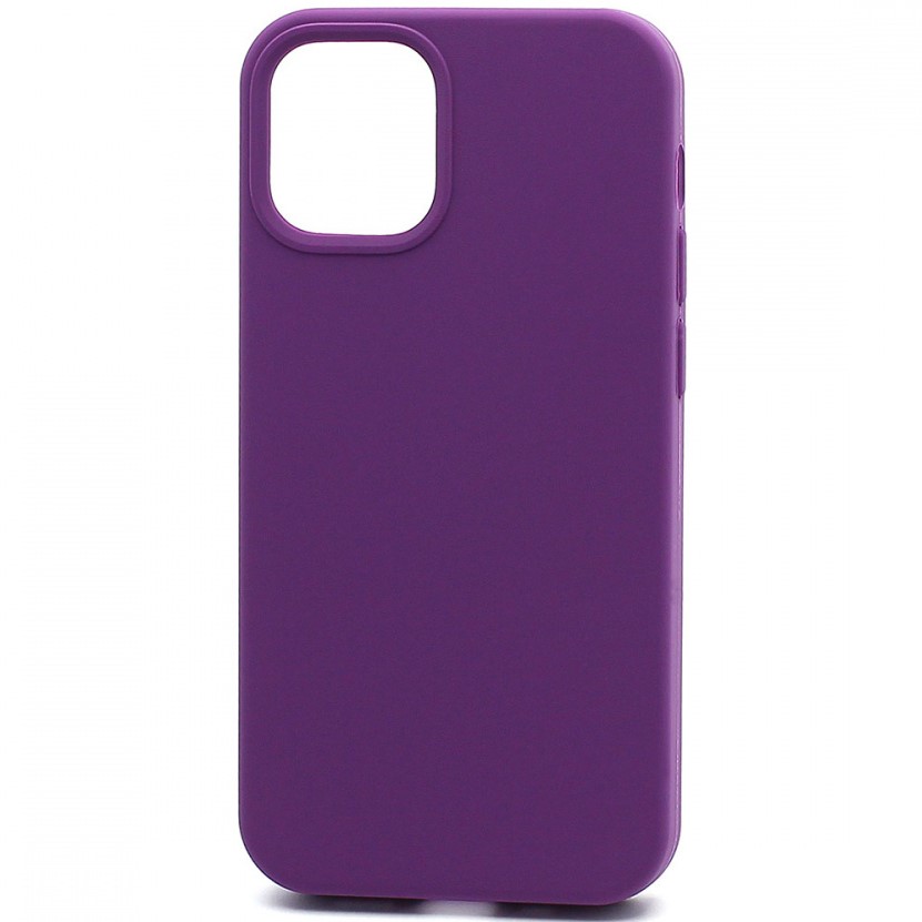 Силиконовый чехол SILICONE CASE для iPhone 12 полная защита, фиолетовый (не оригинал)