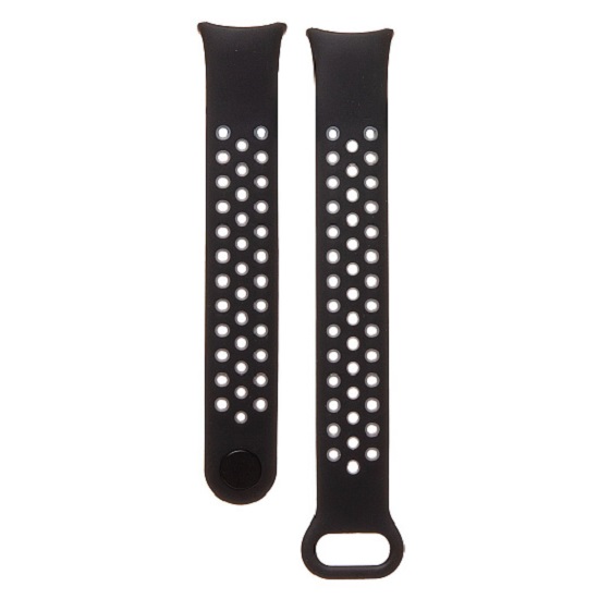 Силиконовый ремешок WB07 Sport N Mi Band 8 на кнопке (регулируемый) (black/grey)