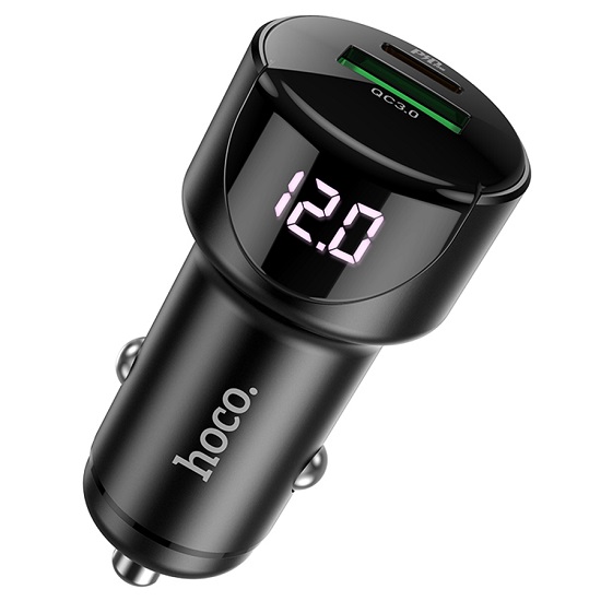 Авто ЗУ 1USB/1Type-C HOCO Z42, серый, PD20W + QC3.0, кабель Type-C, Type-C 