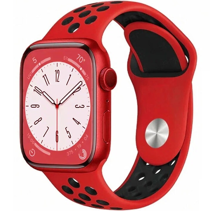 Силиконовый ремешок NIKE BAND для Apple Watch 42/44/45/49mm 18_красный & черный