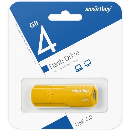 USB  4Gb SMARTBUY Clue жёлтый