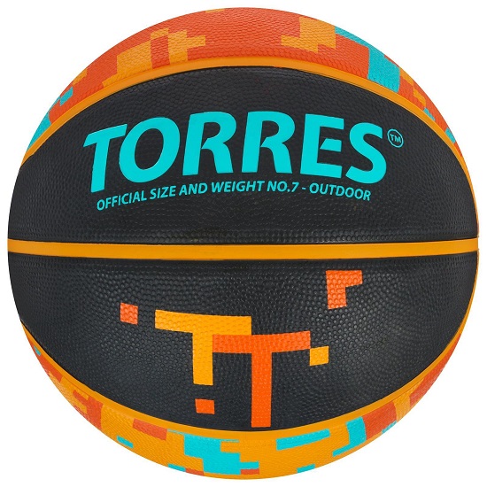 Мяч баскетбольный TORRES TT B02127, р. 7, резина, нейлон. корд, бутиловая камера
