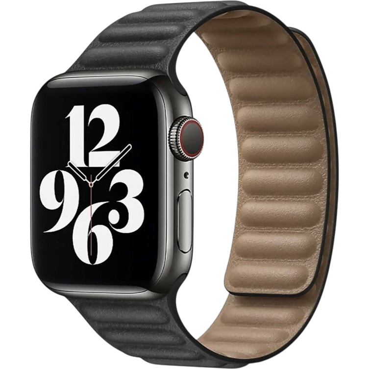 Ремешок ApW31 для Apple Watch 42/44/45/49 mm экокожа на магните (black)