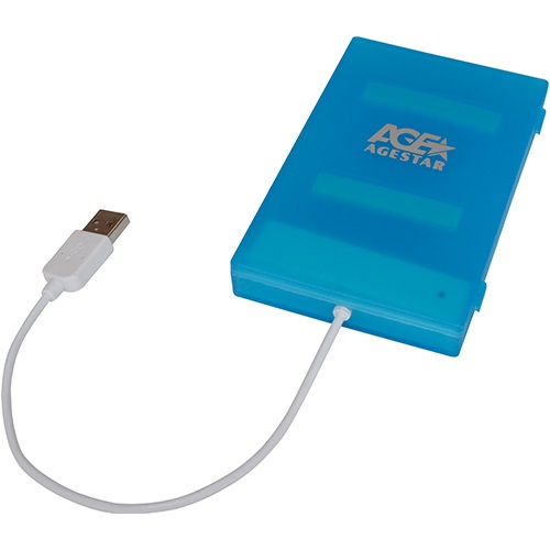 Внешний корпус 2.5" SATA HDD/SSD AgeStar SUBCP1 пластик, синий