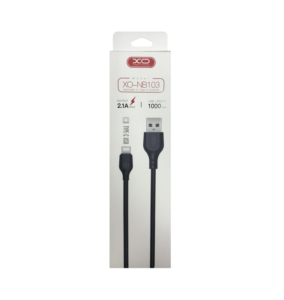 Кабель USB <--> Type-C  1.0м XO NB103 черный
