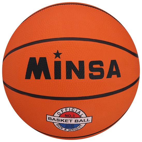 Мяч баскетбольный Minsa CLASSIC, р. 3 (вес 310 гр, резина, резиновая камера)   10745923