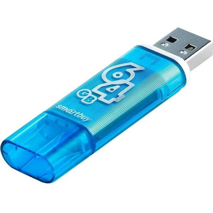 USB 64Gb SMARTBUY Glossy series голубой