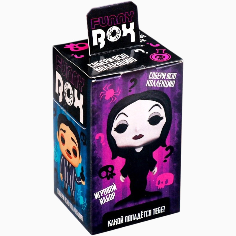 Игрушка - сюрприз Funny box «Мрачная семейка»: детский брелок, наклейки, карточка 10248984