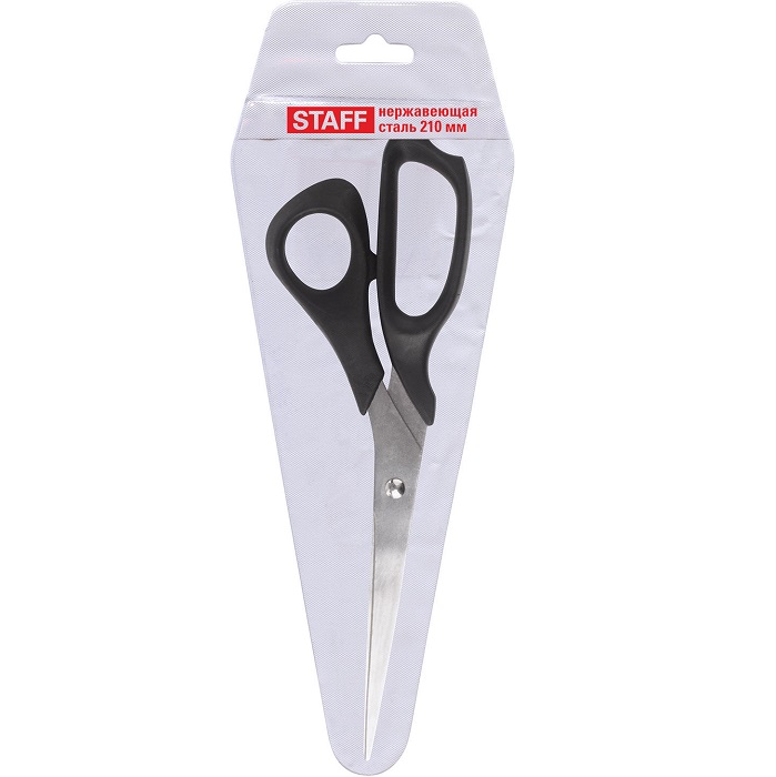 Ножницы STAFF Basic 210мм, чёрные, ПВХ 235460