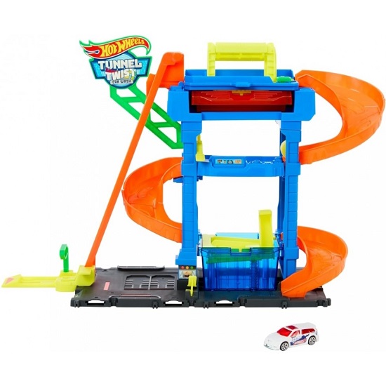 Автотрек Hot Wheels Автомойка с туннелем и вращающимися щетками, HTN80