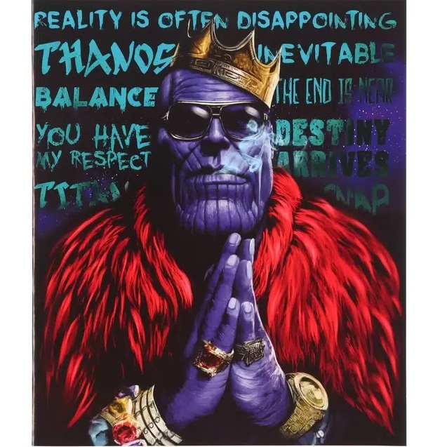 Тетрадь 48 листов в клетку, картонная обложка, "Thanos", Мстители   10216236