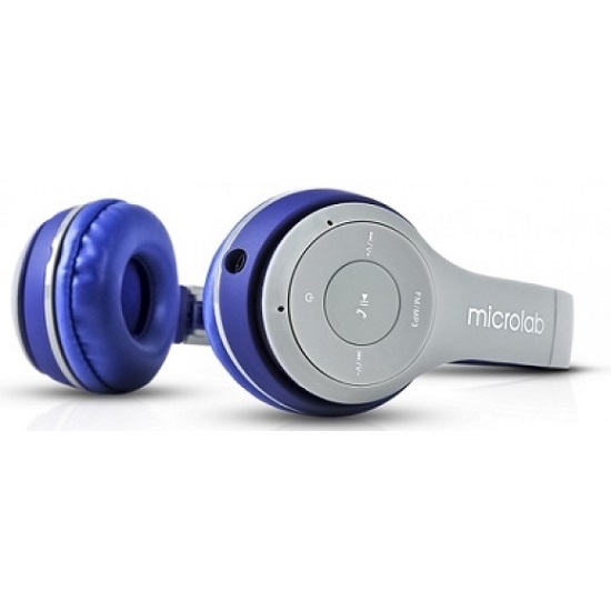 Наушники MICROLAB T970BT серо-синие (Bluetooth) 2