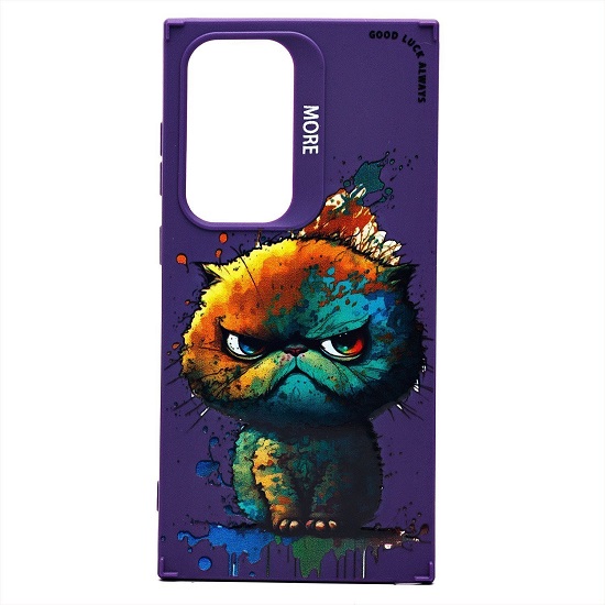 Задняя накладка SC335 для Samsung Galaxy S24 Ultra  (кот) (violet) (232923)
