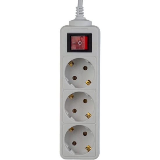 Сетевой удлинитель 5.0м PERFEO POWERMATE, белый, 3 розетки, с кнопокой (PF-PM-3/5,0-W)10А