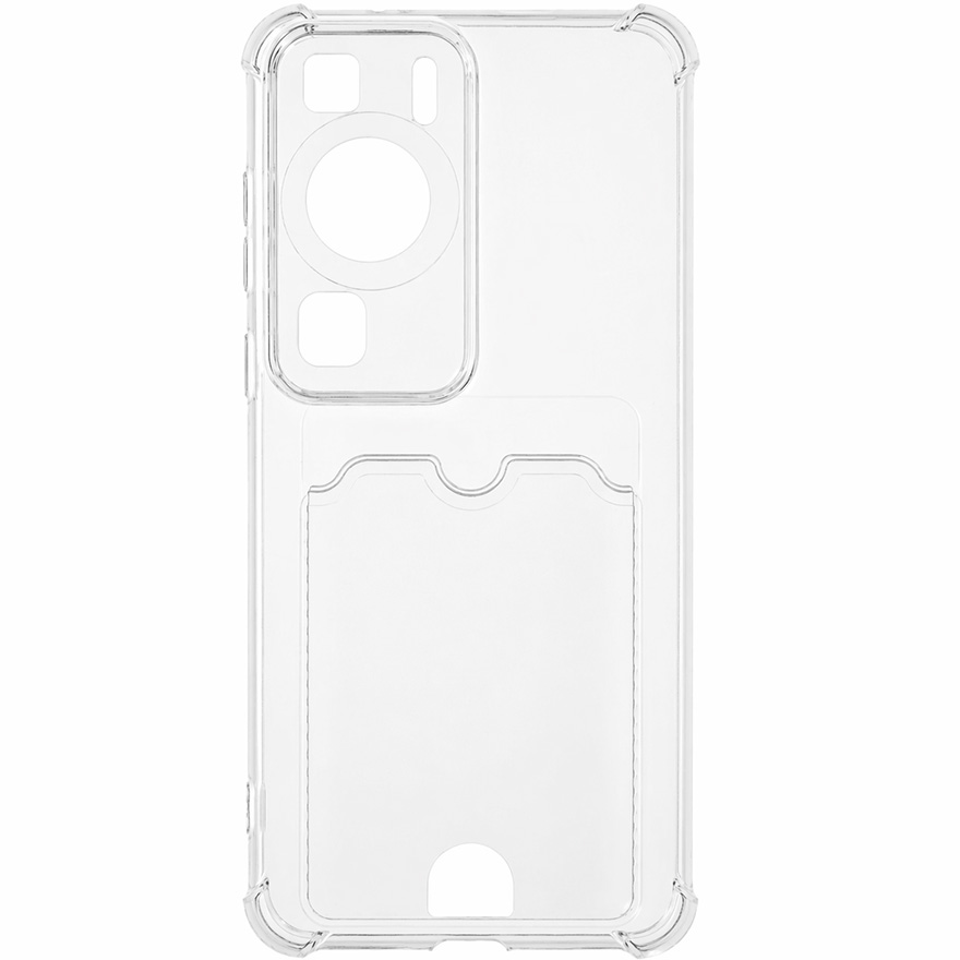 Задняя накладка ZIBELINO Silicone Card Holder для Huawei P60/P60 Pro (прозрачный) защита камеры