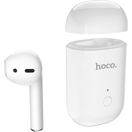 Гарнитура-Bluetooth HOCO E39, Admire белые, красный чехол 2