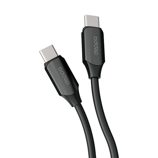 Кабель Type-C <--> Type-C  1.2м DEPPA Silk 72536, черный, 60Вт
