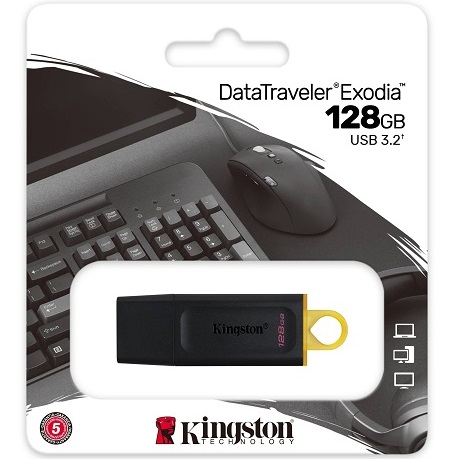 USB 128Gb Kingston  DataTraveler Exodia чёрный/жёлтый