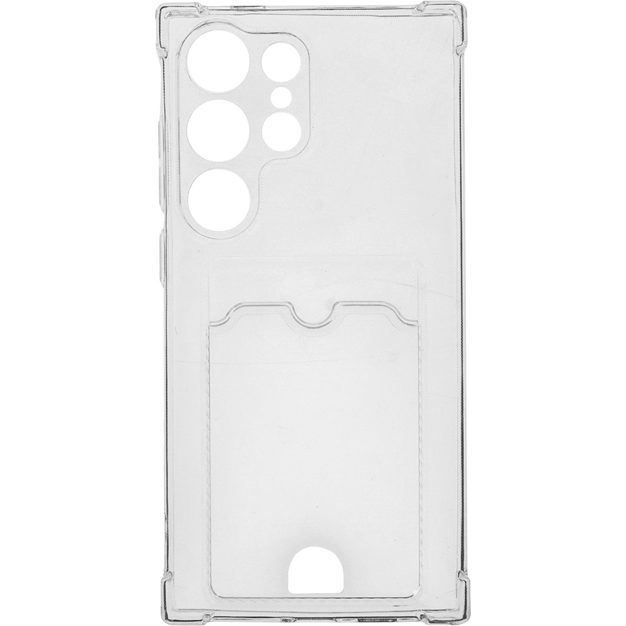Задняя накладка ZIBELINO Silicone Card Holder для Samsung Galaxy S24 Ultra 5G (прозрачный) защита камеры