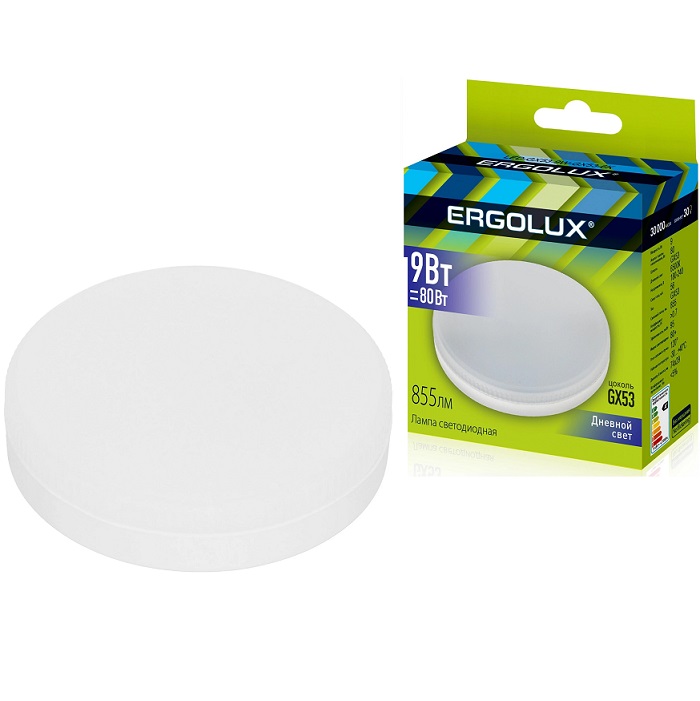 Лампа светодиодная ERGOLUX GX53 9W/6500K (6500КLED-GX53-9W-GX53-6K) 4309