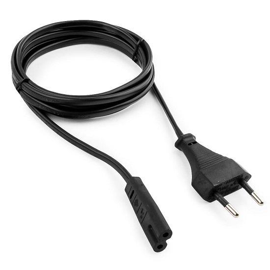 Кабель питания  1.8м Cablexpert PC-184/2-1.8M, CEE 7/16-C7, 2х0.5мм2, 2.5А, черный, пакет