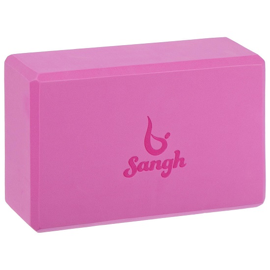 Блок для йоги Sangh, 23×15×8 см, цвет розовый