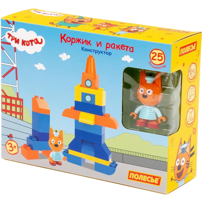 Конструктор "Макси" - "Три кота. Коржик и ракета" (25 элементов) 77223