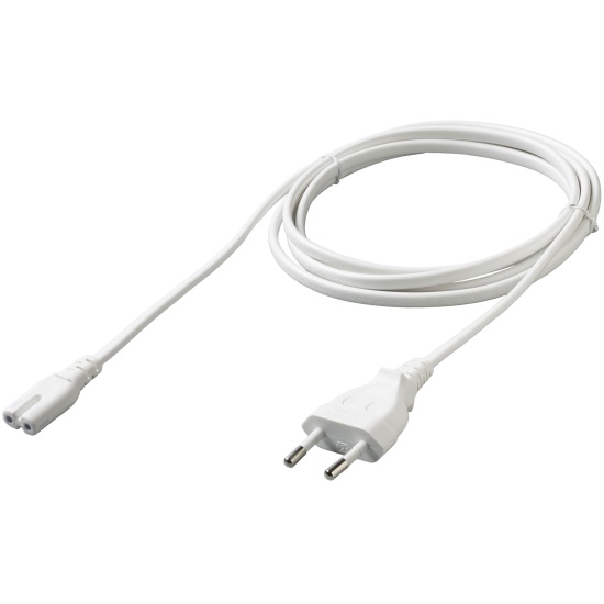 Кабель питания 1.8м Cablexpert PC-184W-VDE-1.8М CEE 7/16-C7, 2x0.75мм2, 2.5А, VDE, белый, пакет