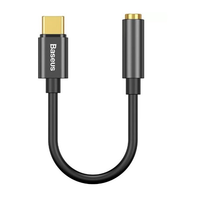Переходник Jack 3.5 >--> Type-C BASEUS L54 черный CATL54-01