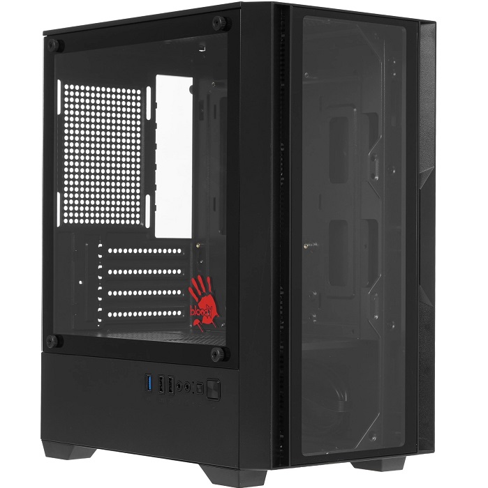 Корпус Bloody CC-123 черный без БП mATX 8x120мм 2xUSB2.0 1xUSB3.0 audio bott PSU