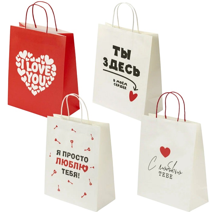 Пакет 26х13х32см (L) "Love Story",МИКС ЗОЛОТАЯ СКАЗКА, 700821